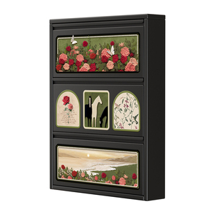 超薄鞋柜家用门口入户玄关靠墙中古风钢制收纳储物柜一体翻斗鞋架