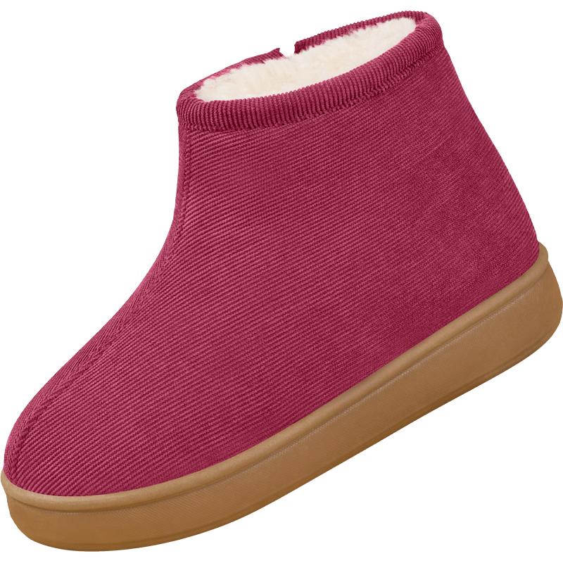 老北京棉鞋女冬季加绒羊毛保暖中老年牛筋底居家棉拖鞋防滑妈妈鞋