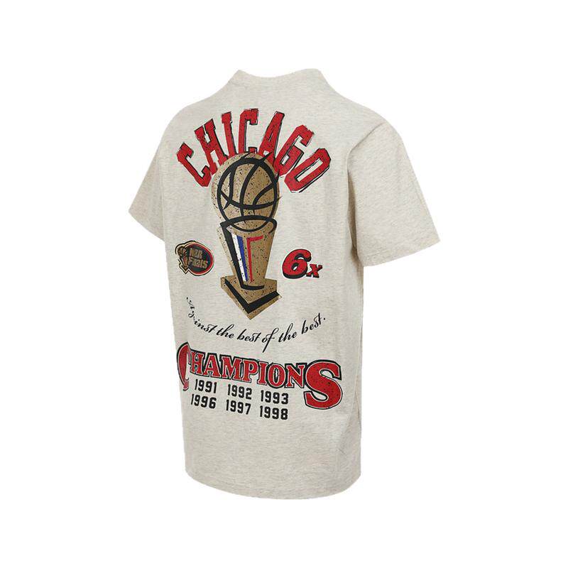 Mitchell&Ness短袖T恤公牛队潮流印花重磅运动健身圆领上衣男女MN
