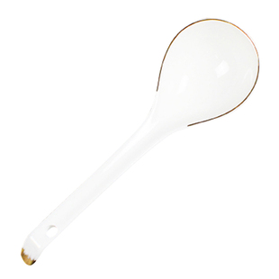 ⭐高档黄金边陶瓷汤匙会所汤勺子公勺 酒店饭勺天鹅勺@9.9元包邮⭐