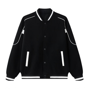 棒球服男生春秋冬季新款青少年加绒加厚学生外套夹克男装士上衣服