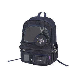 OOPSDAY牛仔痛包双肩包背包书包初中女生ins小众不撞款大容量