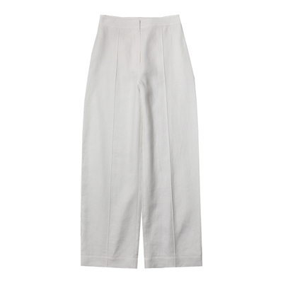 TANG TOWN自制極简ROW风时髦显瘦亚麻西裤白色休闲裤子女夏季新品