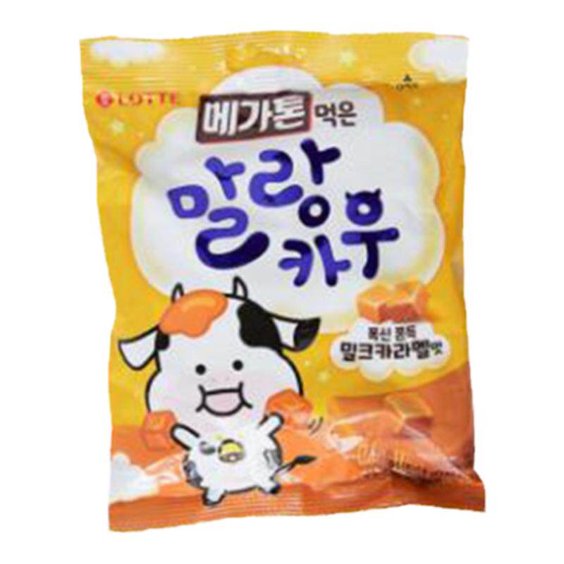 韩国直邮 lotte乐天牛奶糖草莓焦糖味糖果好吃美味棉花糖休闲食品