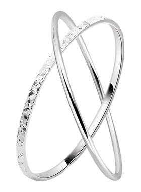 双环碎冰冰足银9999银手镯
