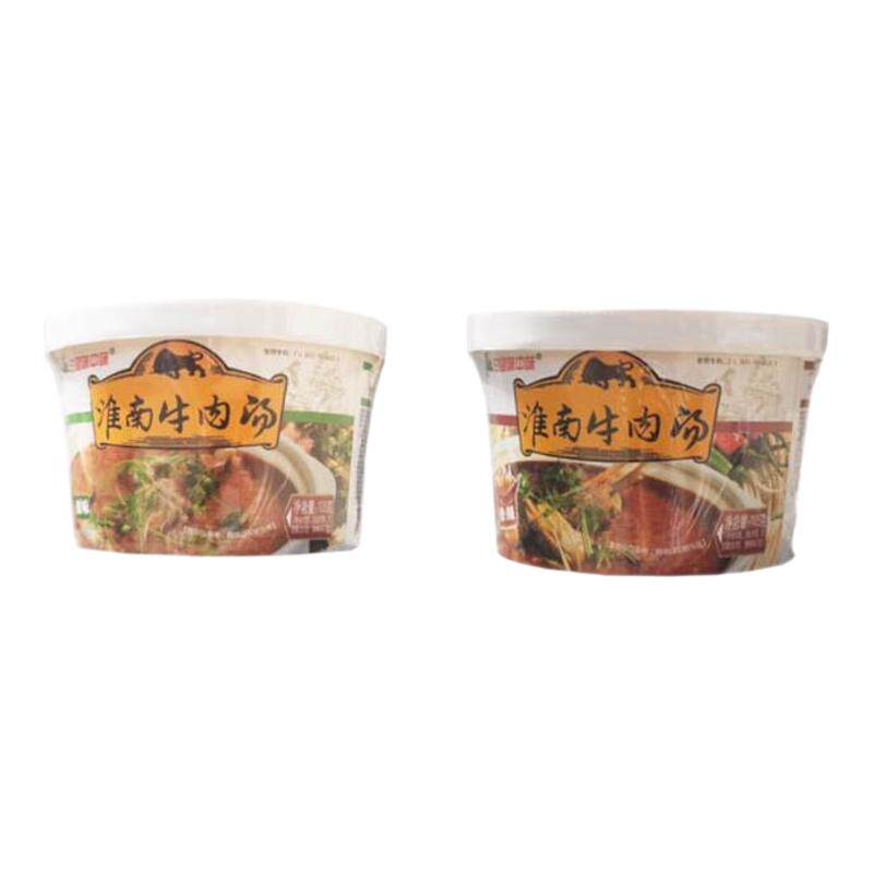 白蓝淮南牛肉汤桶装粉丝米线