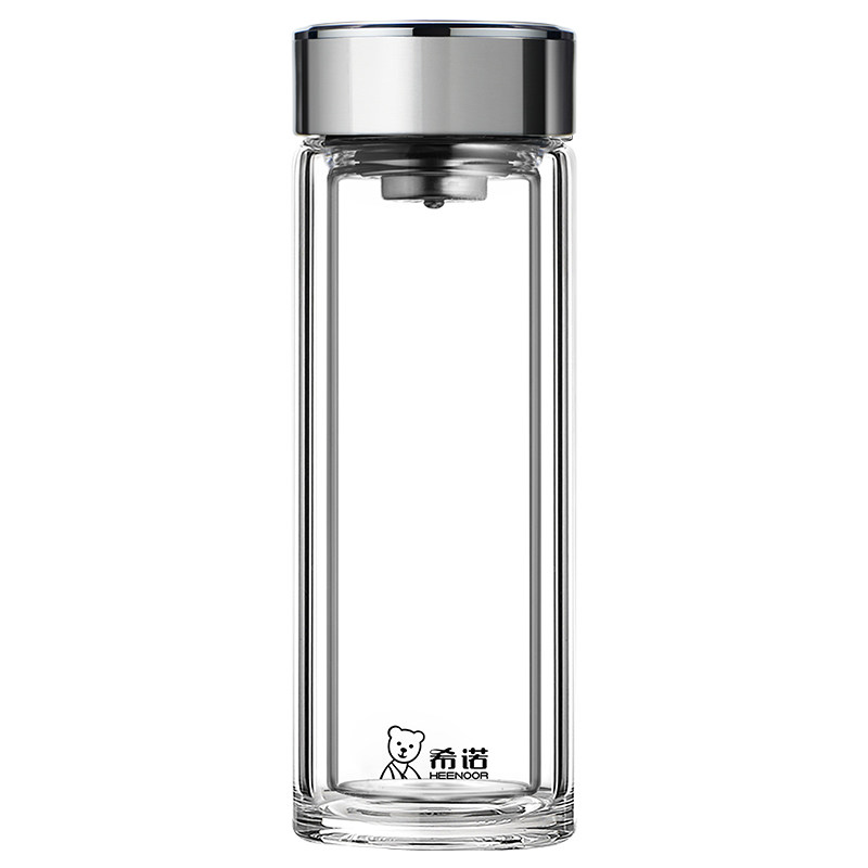 希诺正品高档大容量双层玻璃水杯