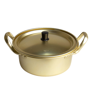 韩国韩剧泡面锅年糕拉面锅家用韩式学生宿舍网红小煮煤气灶黄铝锅