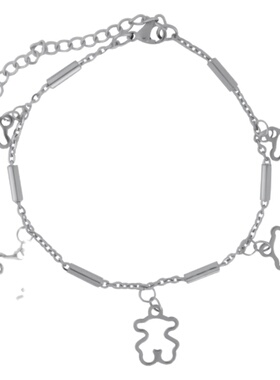 钛钢不掉色小熊手链女男轻奢小众