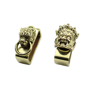 纯黄铜12生肖皮带固定环黄铜貔貅介子麒麟腰带固定环铜戒子扣环