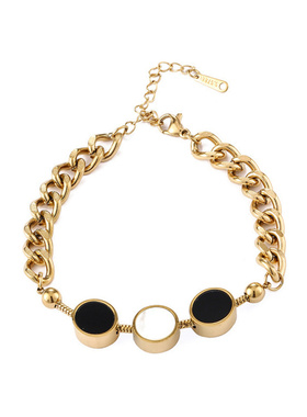 高级感简约复古钛钢转运珠手链