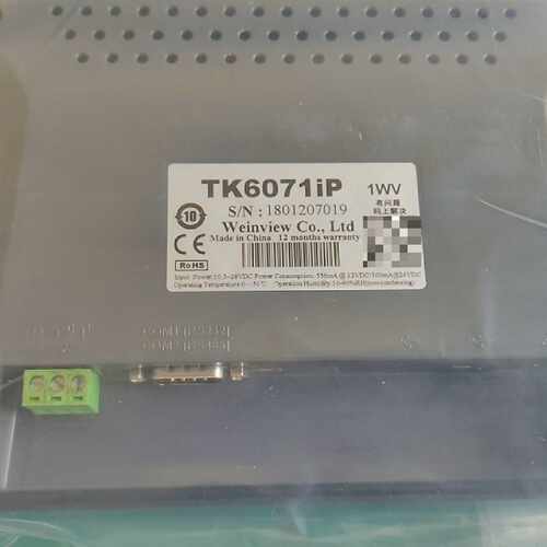 溢价-威纶通TK6071iP触摸屏未封1WV型号，