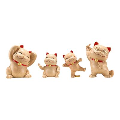 一家三四五口的摆件招财猫