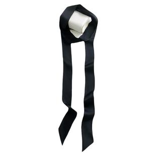 黑色丝带领带挂脖子丝巾女搭配衬衫小长条绑发带飘带2025新款颈饰