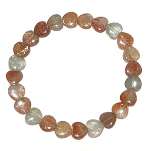 天然阿鲁沙爱心手链女款单圈时尚小清新简约水晶心形手串饰品百搭