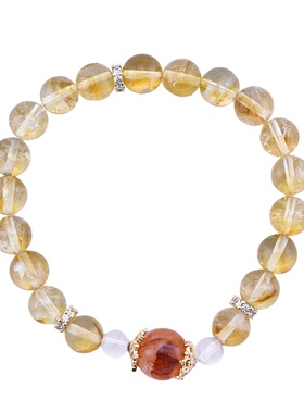 正品黄塔晶手串天然黄水晶手链