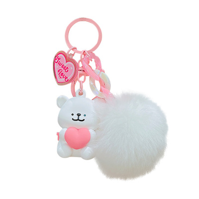 【2件9折】毛绒线条小狗钥匙扣