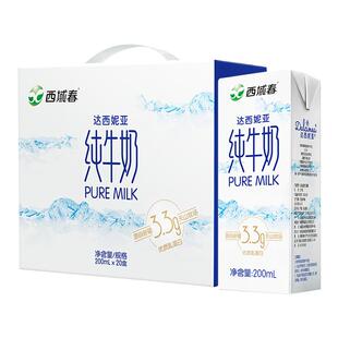 新疆西域春纯牛奶200ml*20盒达西妮亚牛奶成人儿童学生营养早餐奶