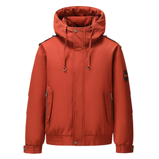 鸭鸭【漫步系列】羽绒服男款2025冬季短款加厚连帽时尚休闲外套男