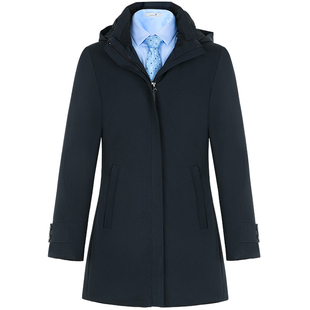 工装羽绒服女中长款男女同款银行物业4S店企业单位通勤工作服定制