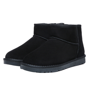 真皮雪地靴男士冬季保暖加绒东北加厚防滑新款短靴子男棉鞋面包鞋