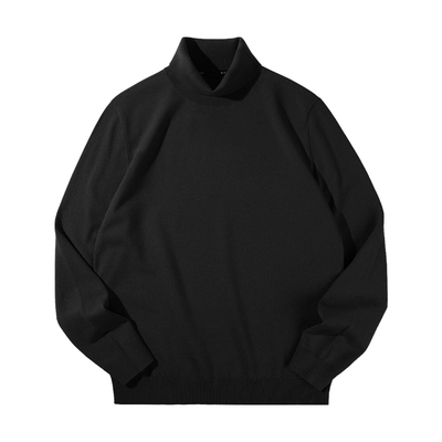 HLA/海澜之家黑色高领长袖针织衫