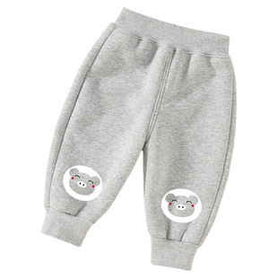 女宝宝加绒裤子秋冬款儿童加厚休闲一条过冬裤子男童羊羔毛棉裤