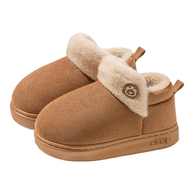 毛毛绒雪地靴女士秋冬季2025新款包跟保暖家居室内厚底防滑棉拖鞋