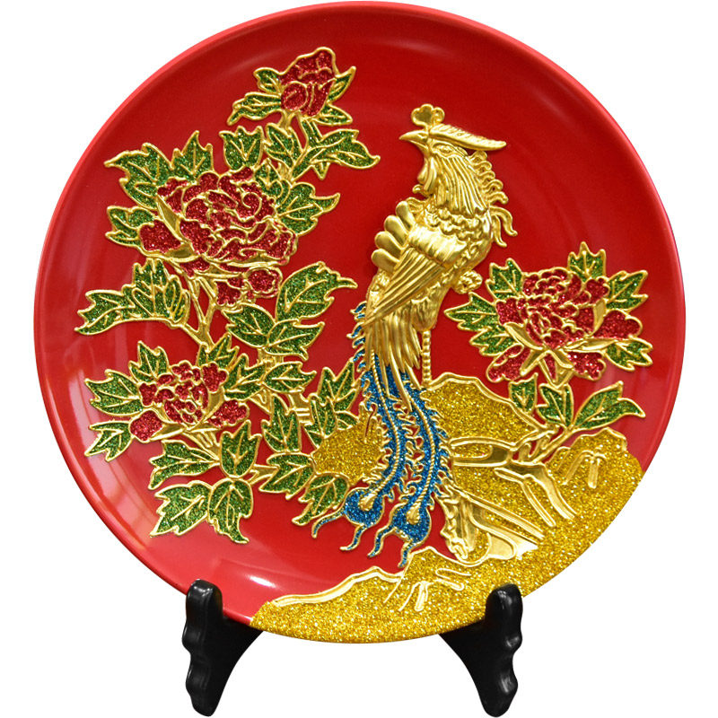 鹭艺轩丹凤朝阳金箔工艺品摆件