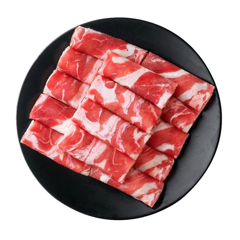 正宗清真内蒙古草饲低脂新鲜牛肉卷瘦整条原切火锅冷冻雪花肥牛片