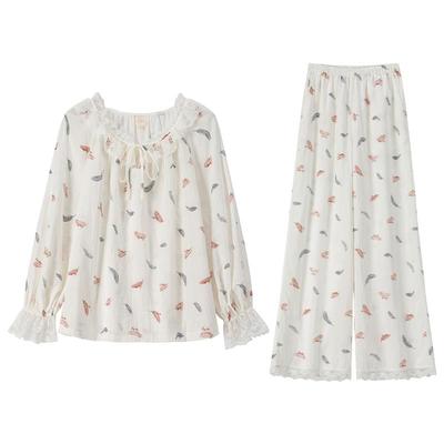 古典宫廷少女宽松棉纱睡衣套装