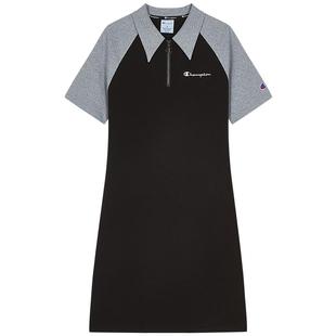 Champion连衣裙女2026夏季新款插肩袖Polo领短袖翻领休闲裙子
