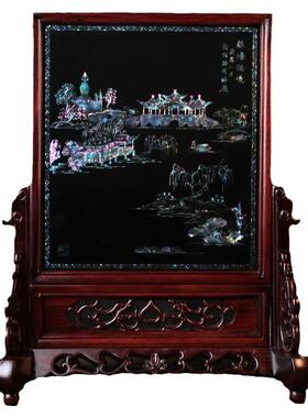 扬州漆器出国螺钿商务风会议摆件