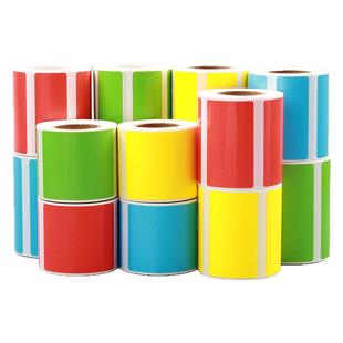 便携式彩色热敏合成纸60X40*30 20 50 70 80 90不干胶标签纸五防透明小卷芯心适用精臣B3S条码打印机防水贴纸