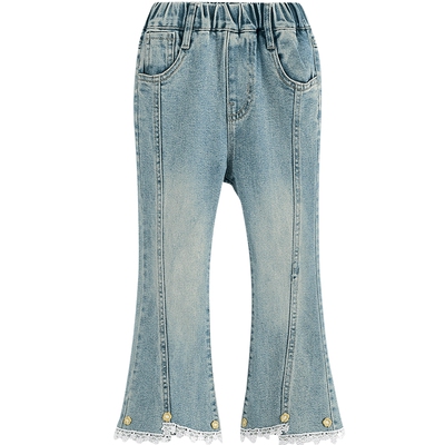 2026春装女童牛仔阔腿喇叭裤