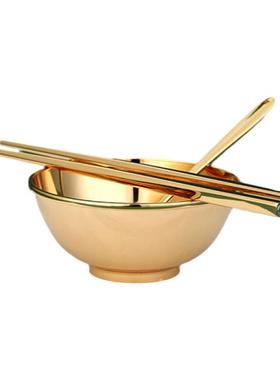 套装加厚勺子家居送礼摆设金饭碗