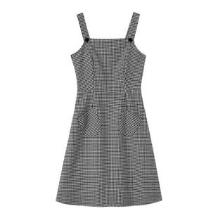 apipedream 如一梦 设计感黑白千鸟格羊毛背心裙连衣裙/飞鸟诗集