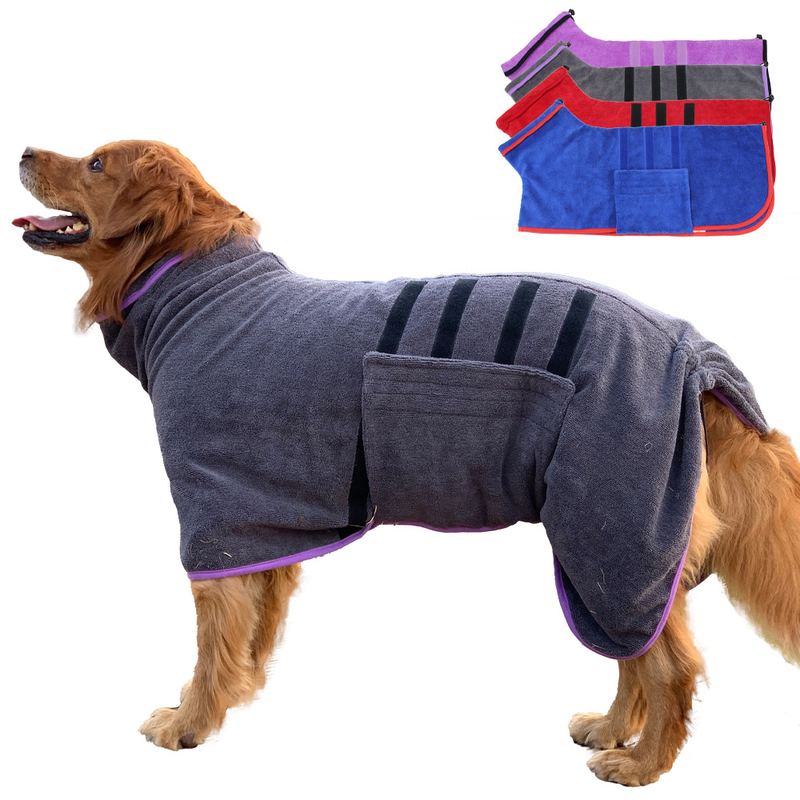 新品 宠它速干超细纤维宠物吸水浴袍大型犬狗狗衣服浴衣