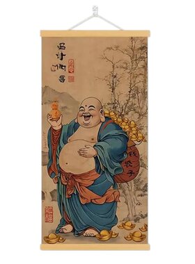 弥勒佛办公室茶室玄关客厅挂画