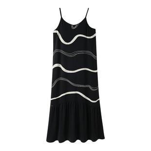 带胸垫吊带睡裙女士睡衣夏季莫代尔长款夏天冰丝夏款高级感连衣裙