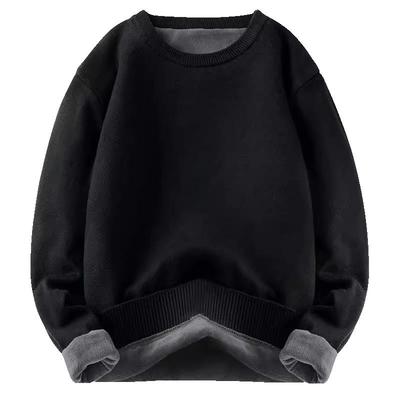 加绒毛衣冬季圆领加厚保暖针织衫