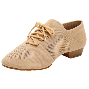 飞织布教师鞋 成年女士平跟软底袜子鞋练功交谊广场舞水兵舞蹈鞋