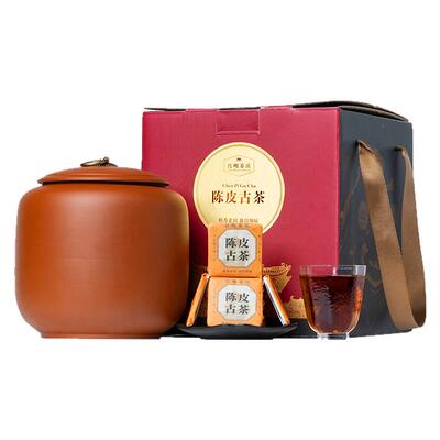 陈皮普洱茶柑普小方片茶6年陈冰岛古树正宗新会陈皮普洱茶叶礼盒