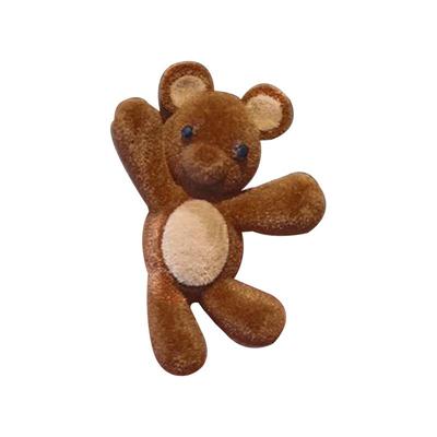 可爱招手小熊边夹精致小巧植绒发夹刘海侧边碎发鸭嘴夹一字夹头饰