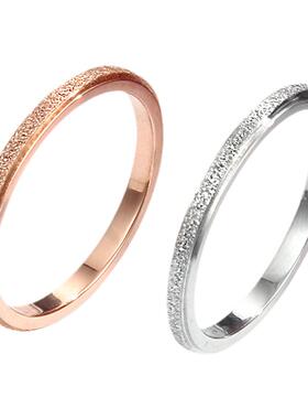 18钛钢戒指女素圈不掉色小众情侣