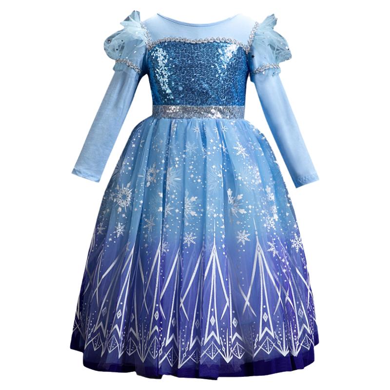 爱莎公主裙冰雪奇缘儿童生日礼服