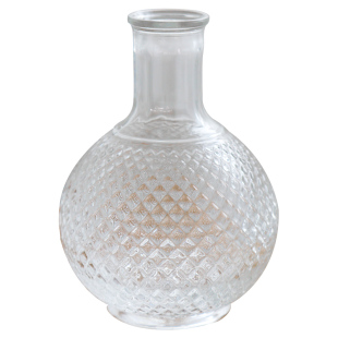 复古浮雕透明玻璃小花瓶摆件网红轻奢ins风客厅插花餐桌面装饰品