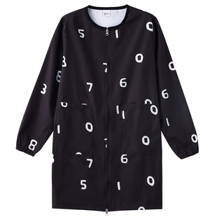 大人防水罩衣女秋冬防脏美发罩衫厨房家用做饭长袖围裙时尚工作服