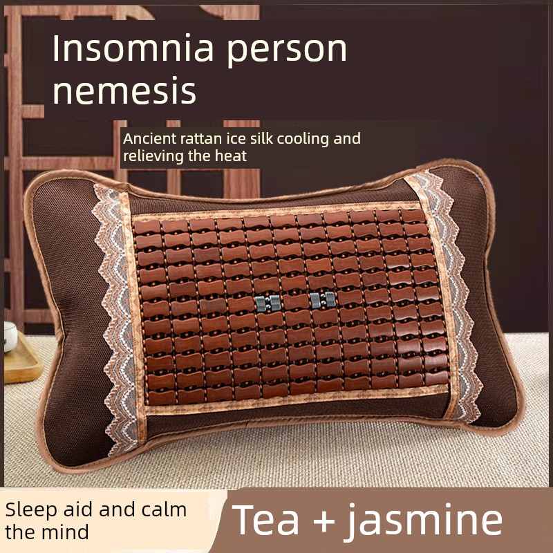 夏天枕头茶叶麻将竹凉枕单人夏季冰丝凉席竹枕头男大成人凉爽家用