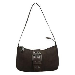 brady&melivette棕色皮带扣法棍包2024新款复古百搭单肩腋下包